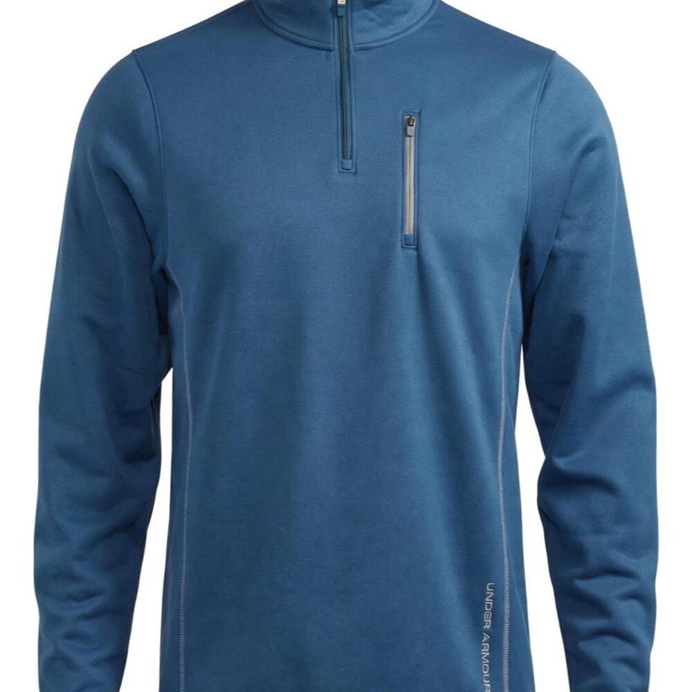 Under Armour ColdGear 1/4 Zip Pullover Mens XL Blue Loose Fit Golf Fleece NWT